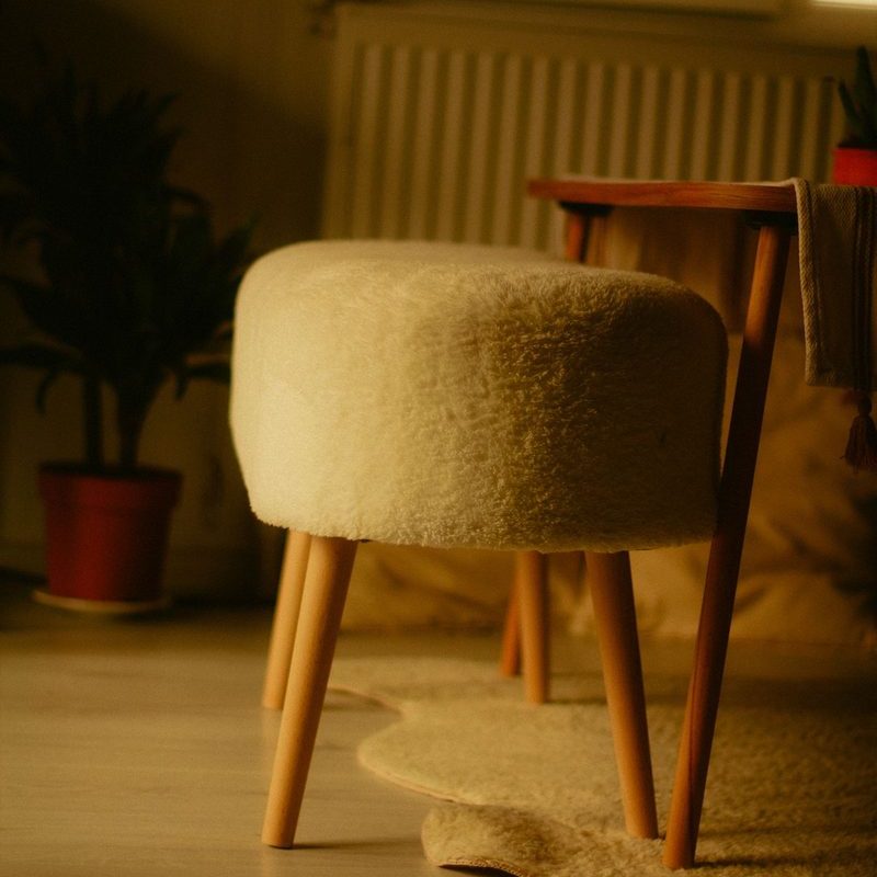 Wool Fleece Stool