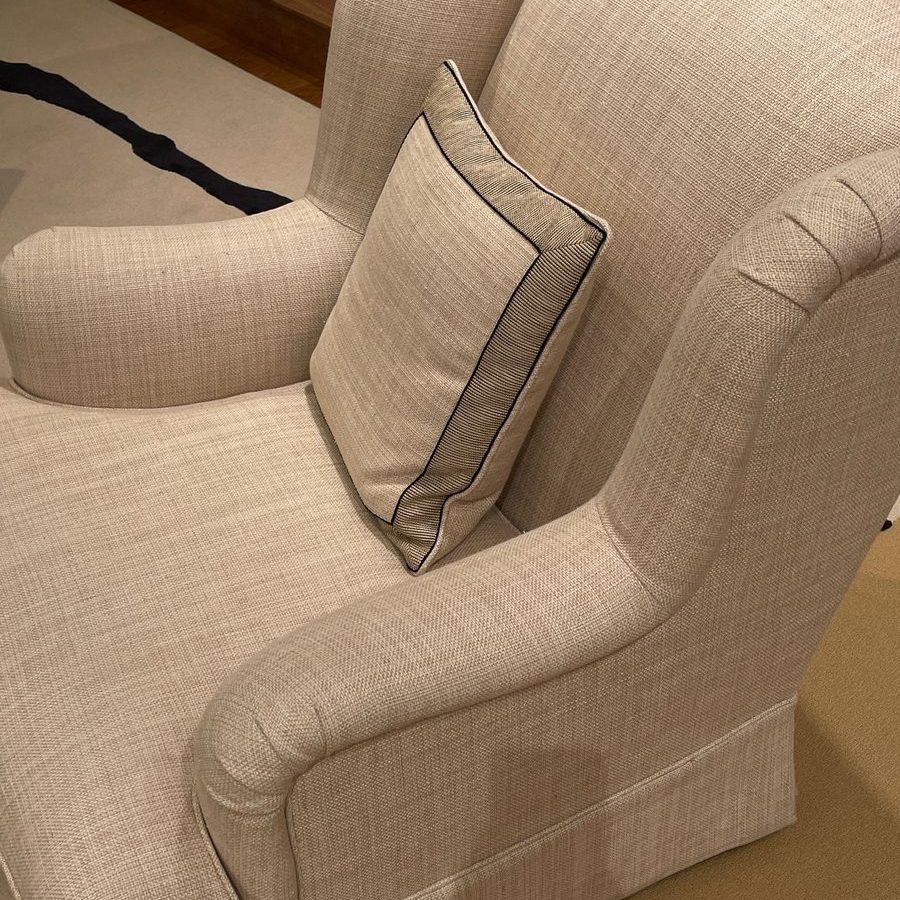 High-Back Linen Armchair