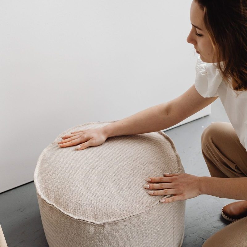 Linen Pouf view 3