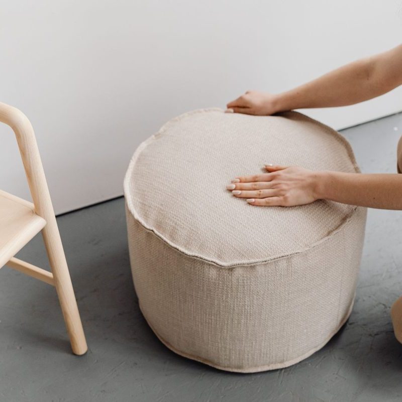 Linen Pouf