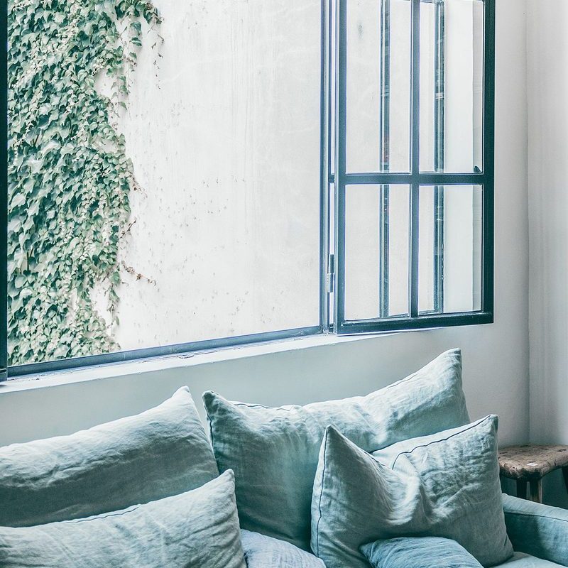 Low Linen Sofa