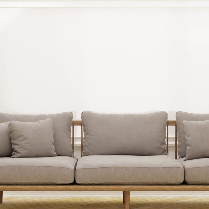 Oak Frame Sofa, Linen